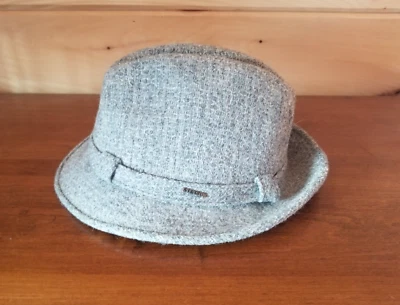 Tweed gris lana Stetson Fedora talla 7 1/8 tejido en las Islas Británicas Foto 1 de 4