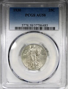 1930 Standing Liberty Quarter PCGS AU58 Lightly Circulated Type Coin - Picture 1 of 4
