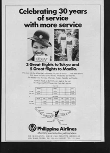 PHILIPPINE AIRLINES DC-10 JETS TOKYO UND MANILA AUS TAIPEH FEIERN 30 JAHRE ANZEIGE - Bild 1 von 1