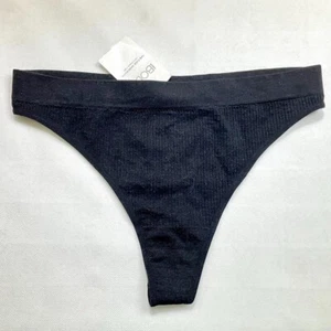 NWT Cotton On BODY Womens Sz S Seamless High Cut Thong Brief 6331856 Black - Picture 1 of 4