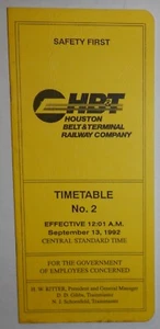 Houston Belt & Terminal Railway 1992 Employee Timetable - #2 - Picture 1 of 1