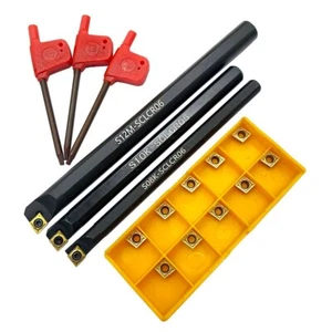S08K/S10K/ S12M-SCLCR06 Internal Turning Boring Bar +CCMT060204 Carbide Inserts - Picture 1 of 9