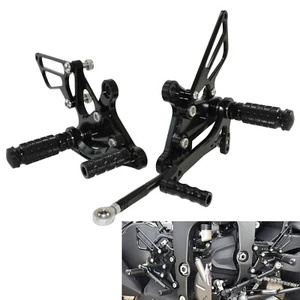 Nero kit pedane arretrate regolabili rearset per KAWASAKI Ninja ZX-6R 2009-2023 - Picture 1 of 6