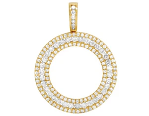 Mens Ladies 10K Yellow Gold Diamond Frame For Liberty Coin Bar Pendant 3.0 Ct - Picture 1 of 5