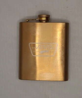 Frasco de cadera Furgonetas Off The Wall 6 oz latón acabado bronce acero inoxidable Foto 1 de 4