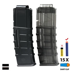 Worker MOD PMag 15 Darts Magazine Clip Solid Black Gray Foam Blaster Modding Toy - Picture 1 of 7