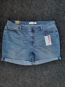 Levi Strauss Signature Women's Blue Simply Stretch Jeans Shorts Size 22 - Picture 1 of 8