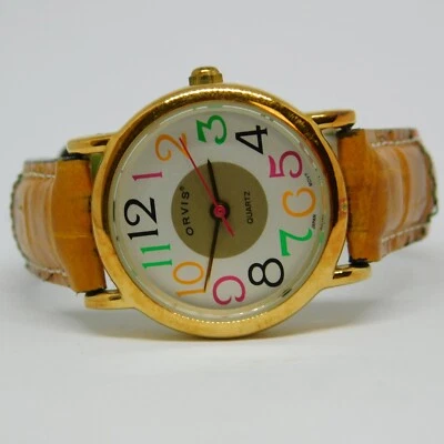 Женские кварцевые аналоговые часы ORVIS 191Y-0000 натуральная кожа новый аккумулятор - Изображение 1 из 4