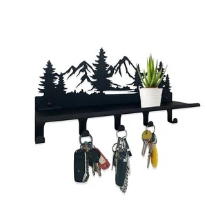 Key Holder Wall Mount with Shelf Decorative Key and Mail Holder for Wall Key ... - Picture 1 of 7