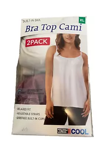 32 Degrees Cool Womens 2-Pack Lightweight Top Cami, Ht.Plum/White, XL - Picture 1 of 8