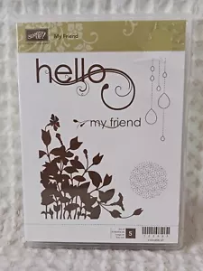 Stampin Up MY FRIEND Stamp Set Hello Flowers Leaves 122587 5 Stamps New - Picture 1 of 7