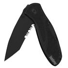 Kershaw Blur Tanto Black Pocketknife, 14c28n Stainless Steel Recurved Blade