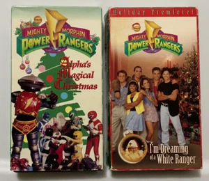 Mighty Morphin Power Rangers Christmas Lot Alpha's Magical Dreaming White VHS - Picture 1 of 5