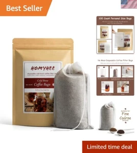Ultra-Fine Mesh Cold Brew Filter Bags - 100 Count Disposable Convenience - Picture 1 of 9