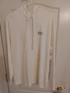 Caribbean Joe Herren Shirt Large leicht weiß Kapuze Langarm T-Shirt Neu mit Etikett - Bild 1 von 8
