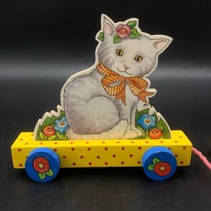 Juguete decorativo vintage ME Mary Engelbreit para tirar de gato colorido coleccionable - Imagen 1 de 12