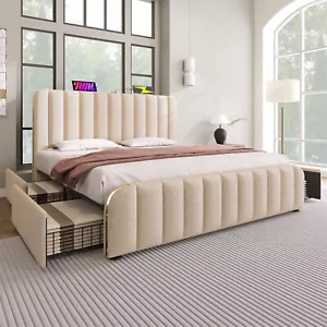 Polsterbett Doppelbett 180x200 cm mit USB/Typ-C Ladefunktion und 4 Schubladen - Bild 1 von 11