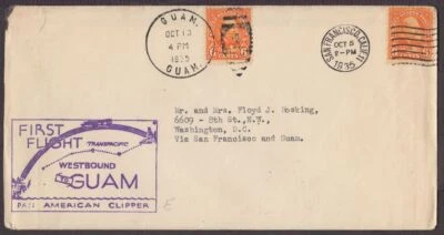 1935 Pan American survey flight 1243 San Francisco - Guam PAA PanAm - Image 1 of 2