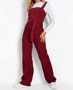 BERRY CORDUROY LADIES DUNGAREES BELTED JUMPSUIT PLAYSUIT OVERALLS L32" - Picture 1 of 3