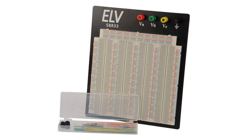 ELV Steckplatine/Breadboard 108 J, 3220 Kontakte, inkl. 140-teiligem Drahtbrücke - Bild 1 von 1