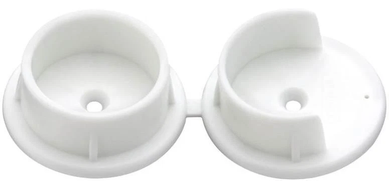 STANLEY 756040 PACK 2 WHITE 1 3/8" PLASTIC CLOSET POLE BAR SOCKETS 6462147 - Image 1 of 1