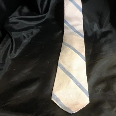 "Corbata clásica de lino a rayas rosa azul 55""x3"" de colección Etienne Aigner" Foto 1 de 4