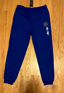 NEW RALPH LAUREN LOGO FLEECE JOGGER PANT BLUE BOYS BIG KID  SIZE XL (18-20) - Picture 1 of 5