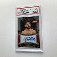 Khabib Nurmagomedov 2021 Panini Select UFC Signatures Auto Card 45/99 PSA 9 MINT