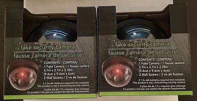NEW 2pc Dummy Cameras Fake Security CCTV Dome with Red LED Light - Image 1 of 3