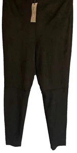 River Island Black Faux Suede Trousers Size 10R - Picture 1 of 10