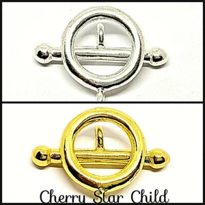 Silver gold pl toggle clasp polished elegant classic fob jewellery findings 2pcs - Picture 1 of 6