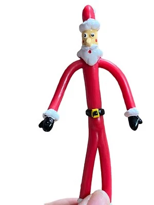 Whataburger Bendy Santa Toy Whatapals Kids Meal Christmas Figure Rubber Vtg 90s - Image 1 of 4