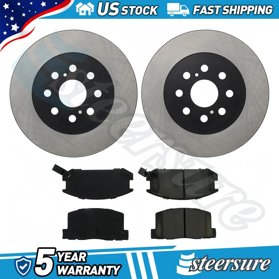 Kit de pastillas de freno trasero y rotor para Toyota MR2 Spyder 2000-2002 2003 2005 1,8 L L4 Foto 1 de 1