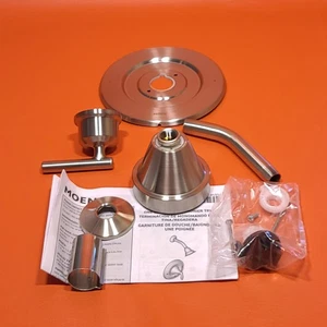 Moen Gibson Single Handle Shower Head & Trim Kit Brushed Nickel Finish No Valve - Picture 1 of 17