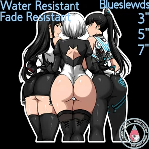 Tifa Lockhart. 2B, & Eve 3" / 5" / 7" Lewd Anime Laptop Bottle Sticker - Picture 1 of 1