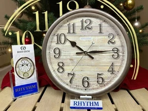 Rhythm Musical Wall Clock 12 Melody “TIMBER” CMH767UR06 Weathered Deck Pine Wood - Picture 1 of 13