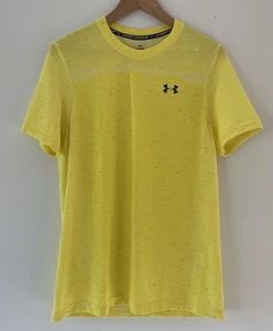 Herren Under Armour tailliertes T-Shirt Training Gymwear gelb Größe UK Medium sehr guter Zustand - Bild 1 von 7