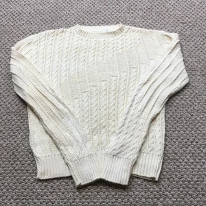 Vintage Pullover Herren Large Zopfmuster Pulli Rundhals Made in USA 90s - Bild 1 von 9