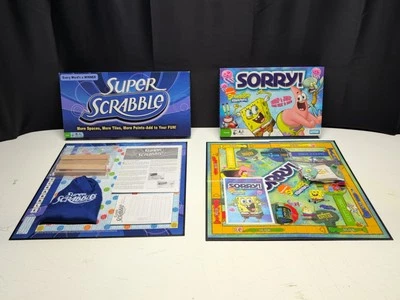 Super Scrabble And Sorry SpongeBob Squarepants Board Game Lot Of 2 - Image 1 of 4