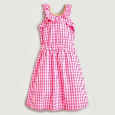 Vestido J.Crew Crewcuts Niñas Rosa Blanco Cuadros Gingham 10 Foto 1 de 4