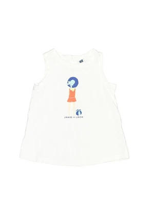 Janie and Jack Girls Ivory Sleeveless T-Shirt 5 - Image 1 of 2