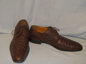 Zapatos Melzan Platino Marrón Avestruz Genuino Talla 13M - Imagen 1 de 8