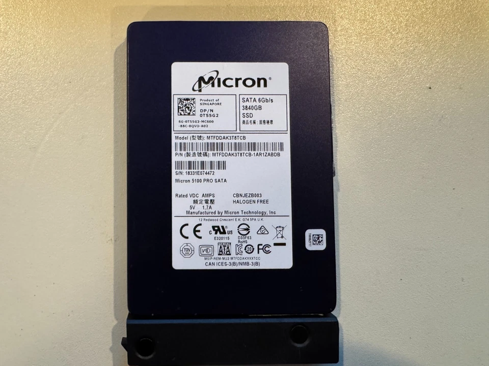 MICRON Pro 3.84 TB 5100 2.5" SATA SSD MTFDDAK3T8TCB 3840 GB - Image 1 of 1