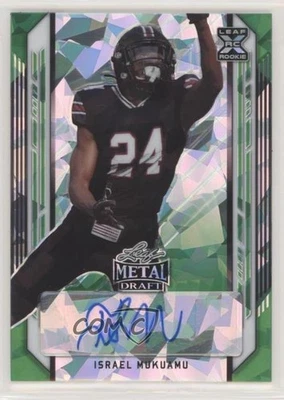 2021 Leaf Metal Draft Green Crystals /7 Israel Mukuamu #BA-IM1 Rookie Auto RC - Image 1 of 2