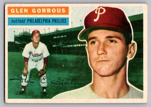 1956 TOPPS #174 GLEN GORBOUS PHILLIES ROOKIE GRAY BACK - Picture 1 of 3