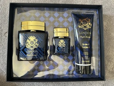 Juego de regalo de lavandería London By English 3,4 OZ + 0,68 OZ + lavado 3 en 1 NUEVO en caja Foto 1 de 4