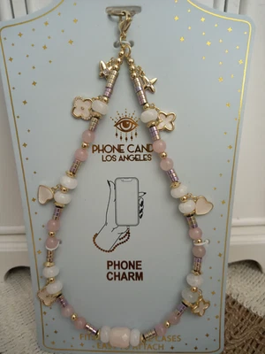 Dijes de teléfono de ojos caramelo de Los Ángeles pulsera corazones flores cuentas NUEVO Foto 1 de 4