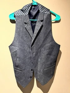 Chaleco de hombre Cremieux azul medio a rayas botón delantero - Imagen 1 de 5