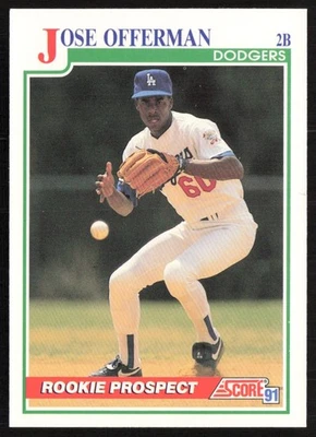 1991 Score Jose Offerman Los Angeles Dodgers #343 - Image 1 of 2