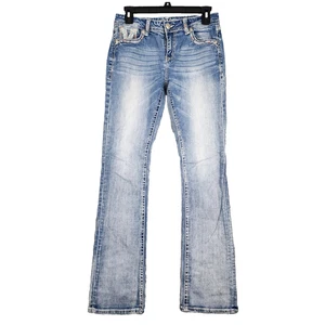 Grace In LA Blue Jeans Damen 28 Bootcut dicke Nähte bestickt Flip (28x32) - Bild 1 von 17
